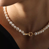 Irregular Baroque Pearl Choker Necklace gembea jewelry