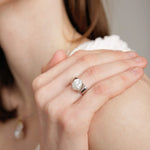 Gembea Jewelry Irregular Baroque Pearl Wide Sterling Silver Ring