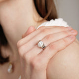 Gembea Jewelry Irregular Baroque Pearl Wide Sterling Silver Ring