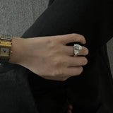 Irregular Baroque Pearl Wide Sterling Silver Ring - Gembea Jewelry