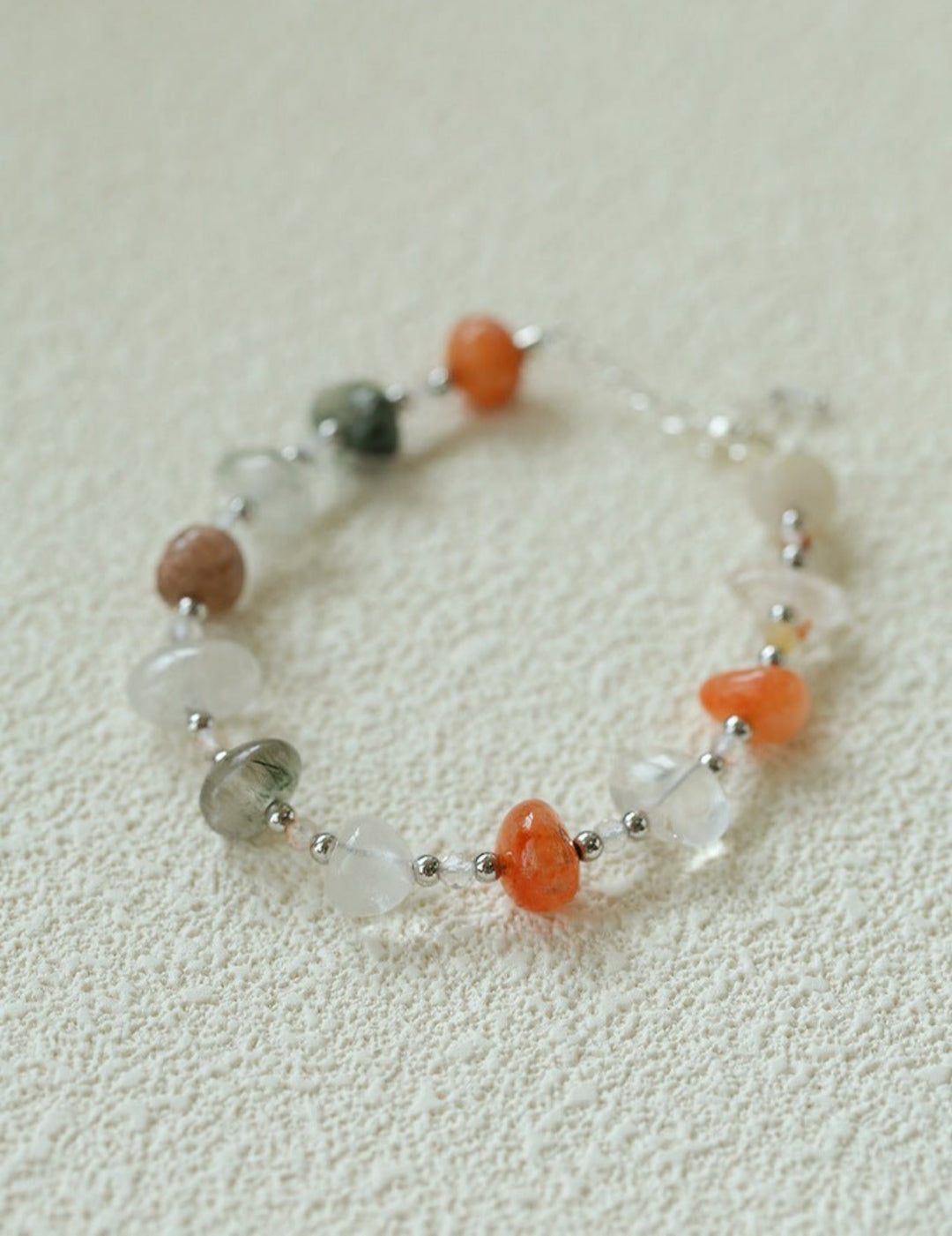 Irregular Colored Crystal Quartz Beaded Bracelet gembea jewelry