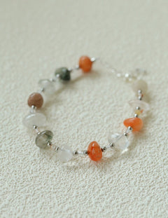 Irregular Colored Crystal Quartz Beaded Bracelet gembea jewelry