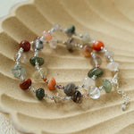 Irregular Colored Crystal Quartz Beaded Bracelet gembea jewelry