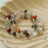 Irregular Colored Crystal Quartz Beaded Bracelet gembea jewelry