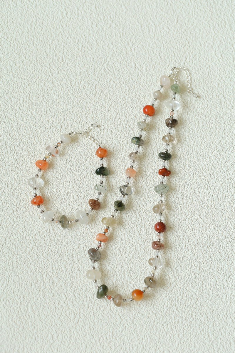 Irregular Colored Crystal Quartz Beaded Bracelet gembea jewelry