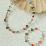 Irregular Colored Crystal Quartz Beaded Bracelet gembea jewelry