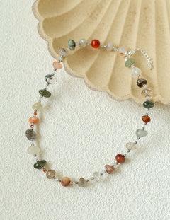 Irregular Colored Crystal Quartz Beaded Necklace gembea jewelry