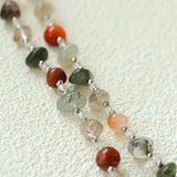 Irregular Colored Crystal Quartz Beaded Necklace gembea jewelry