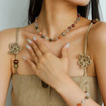 Irregular Colored Crystal Quartz Beaded Necklace gembea jewelry