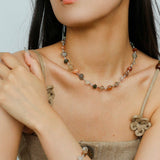 Irregular Colored Crystal Quartz Beaded Necklace gembea jewelry