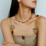 Irregular Colored Crystal Quartz Beaded Necklace gembea jewelry