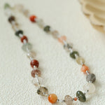 Irregular Colored Crystal Quartz Beaded Necklace gembea jewelry