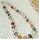 Irregular Colored Crystal Quartz Beaded Necklace gembea jewelry