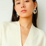 Irregular Geometric Cutout Metal Earrings - Gembea Jewelry