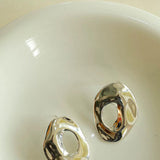Irregular Geometric Cutout Metal Earrings - Gembea Jewelry