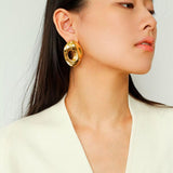 Irregular Geometric Cutout Metal Earrings - Gembea Jewelry