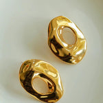 Irregular Geometric Cutout Metal Earrings - Gembea Jewelry