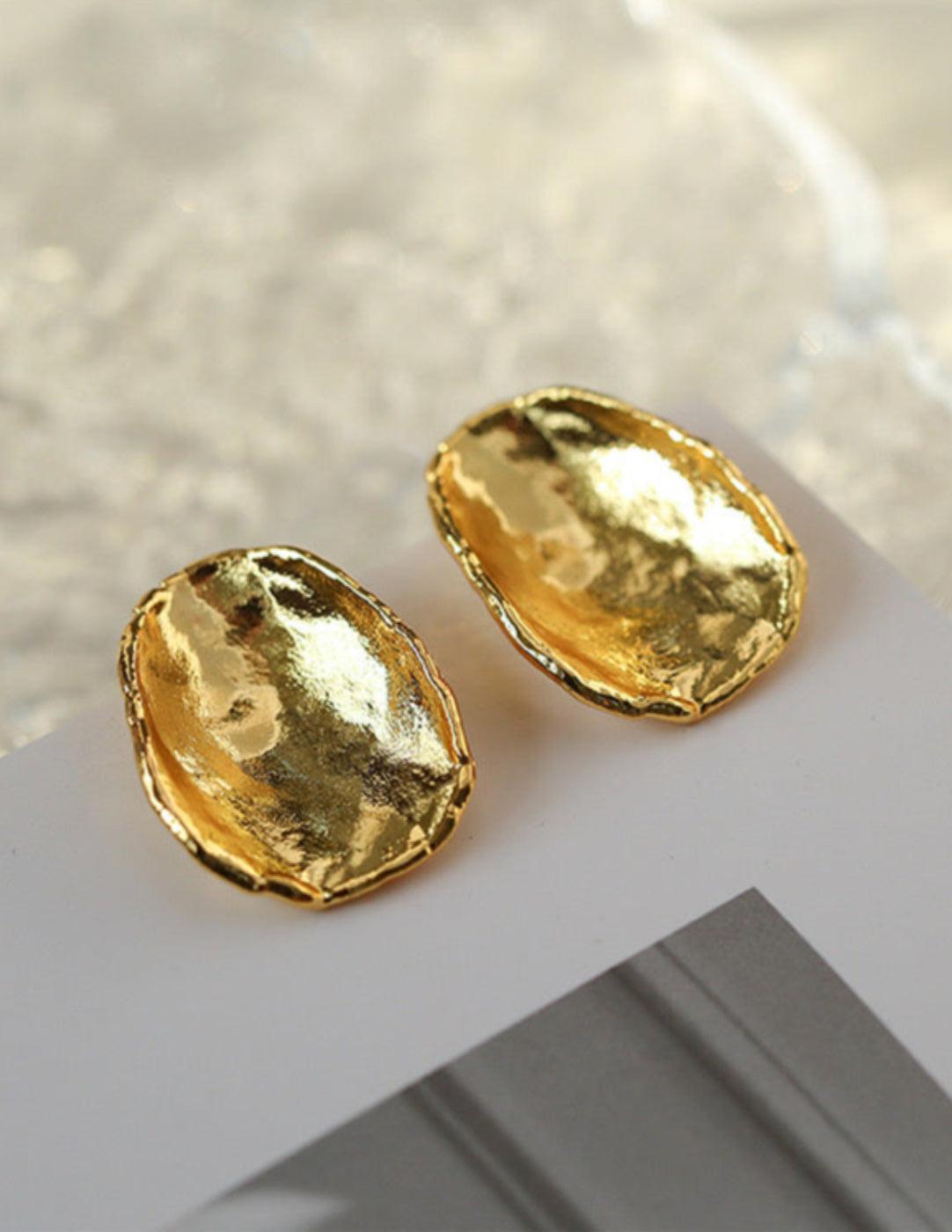 Irregular Geometric Metal Stud Earrings - Gembea Jewelry
