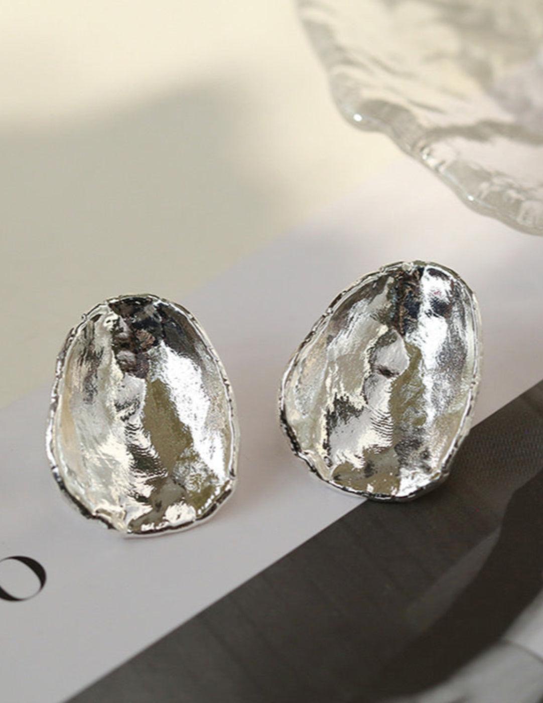 Irregular Geometric Metal Stud Earrings - Gembea Jewelry
