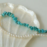 Irregular Turquoise Freshwater Pearl Necklace - Gembea Jewelry