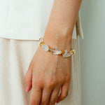 Irregular White Crystal Beaded Bracelet gembea jewelry
