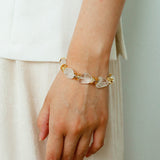 Irregular White Crystal Beaded Bracelet gembea jewelry