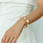 Irregular White Crystal Beaded Bracelet gembea jewelry