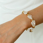 Irregular White Crystal Beaded Bracelet gembea jewelry