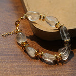 Irregular White Crystal Beaded Bracelet gembea jewelry