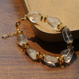 Irregular White Crystal Beaded Bracelet gembea jewelry