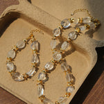 Irregular White Crystal Beaded Bracelet gembea jewelry