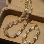 Irregular White Crystal Beaded Bracelet gembea jewelry