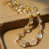 Irregular White Crystal Beaded Necklace gembea jewelry