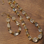 Irregular White Crystal Beaded Necklace gembea jewelry