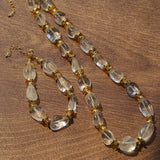 Irregular White Crystal Beaded Necklace gembea jewelry