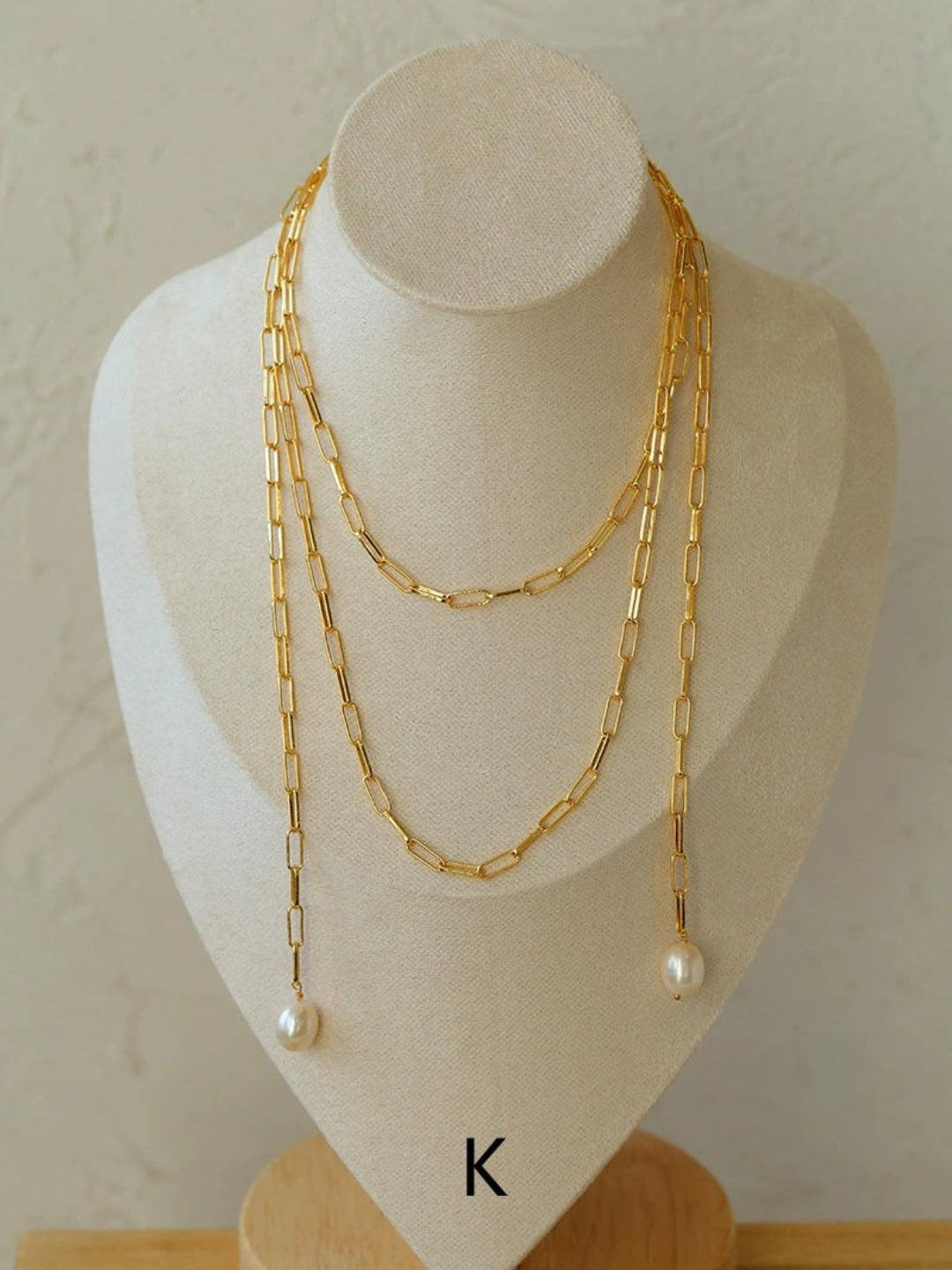 Overlay Natural Pearl Pendant Necklace - Gembea Jewelry