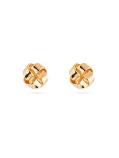 Knot Ribbon Gold Stud Earrings gembea jewelry