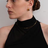 Knot Ribbon Gold Stud Earrings gembea jewelry