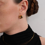 Knot Ribbon Gold Stud Earrings gembea jewelry