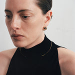 Knot Ribbon Gold Stud Earrings gembea jewelry