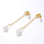 Knotted Long Chain Pearl Drop Earrings GEMBEA JEWELRY