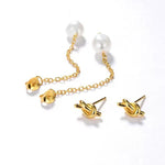 Knotted Long Chain Pearl Drop Earrings GEMBEA JEWELRY