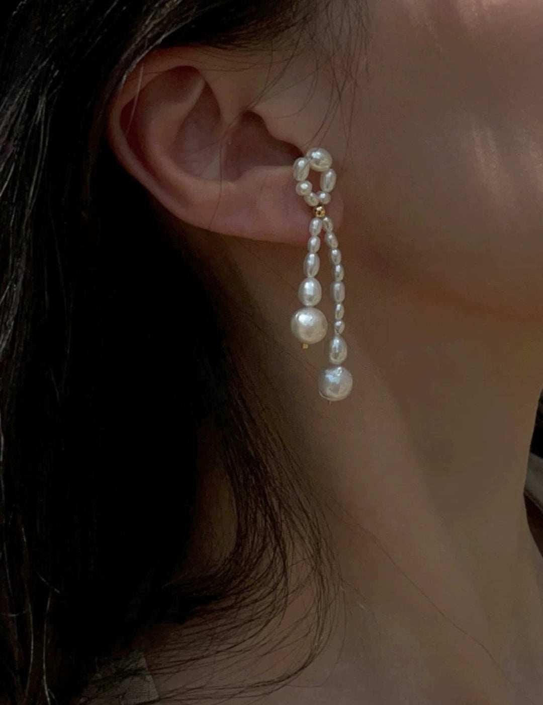 Knotted Natural Freshwater Pearl Earrings gembea jewelry