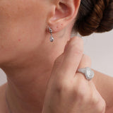 Lab-grown Diamond Knot & Glow Earrings-Silver GEMBEA JEWELRY