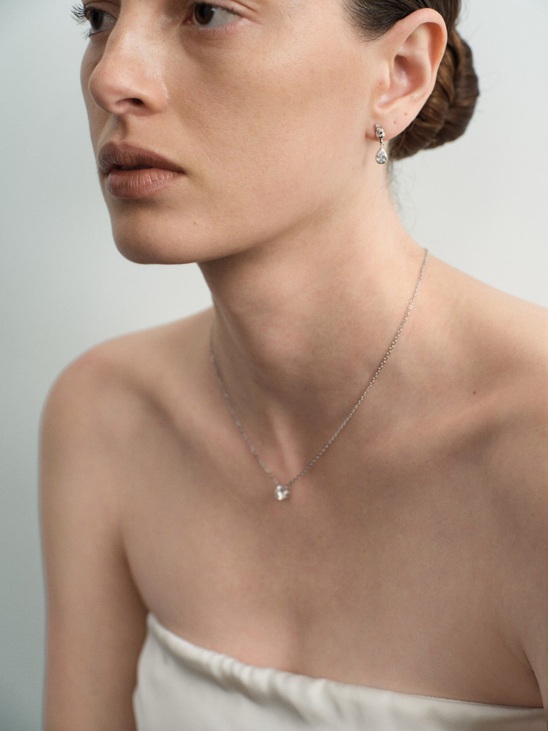 Lab-grown Diamond Knot & Glow Earrings-Silver GEMBEA JEWELRY