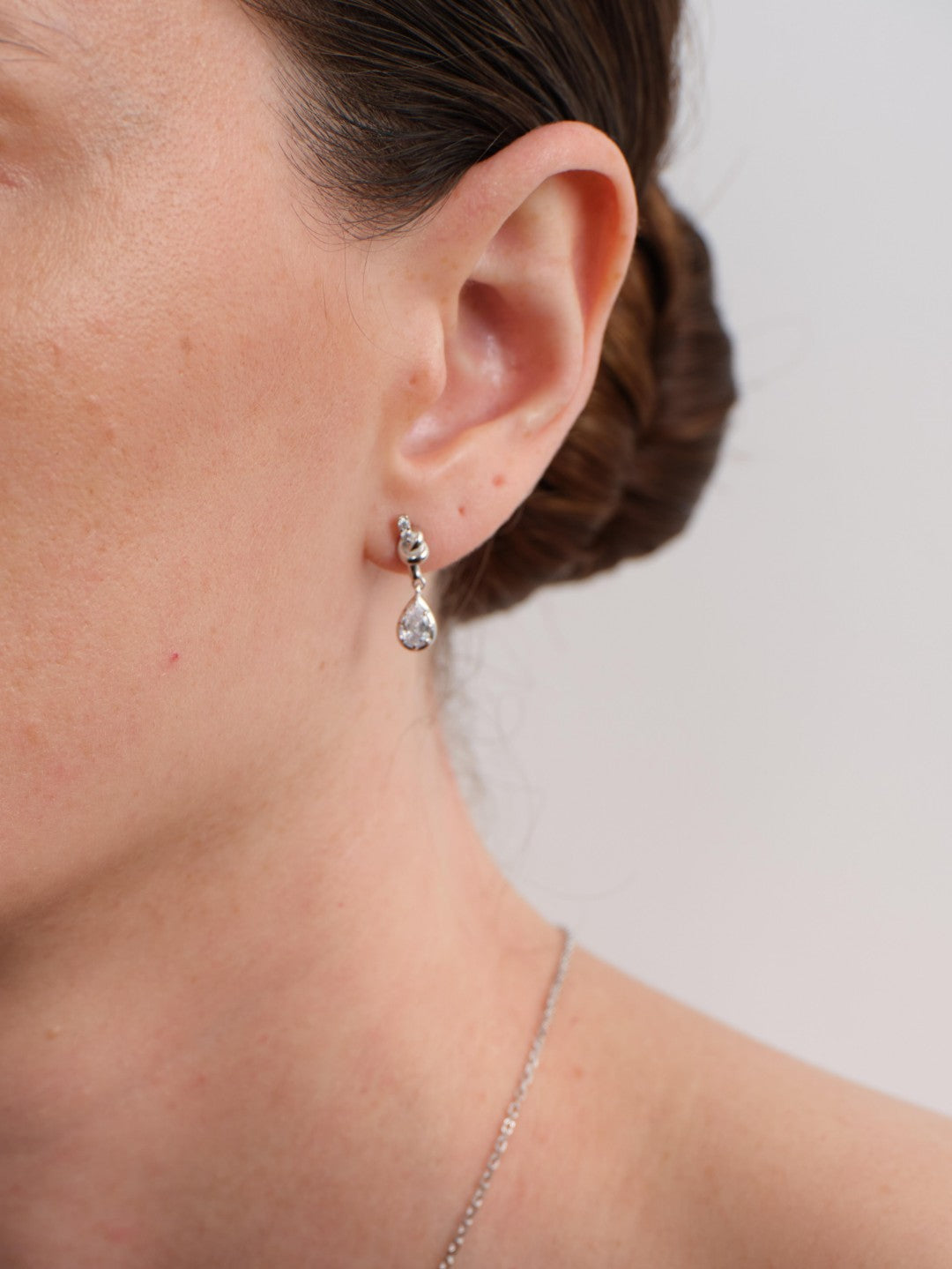 Lab-grown Diamond Knot & Glow Earrings-Silver GEMBEA JEWELRY