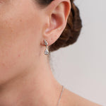 Lab-grown Diamond Knot & Glow Earrings-Silver GEMBEA JEWELRY