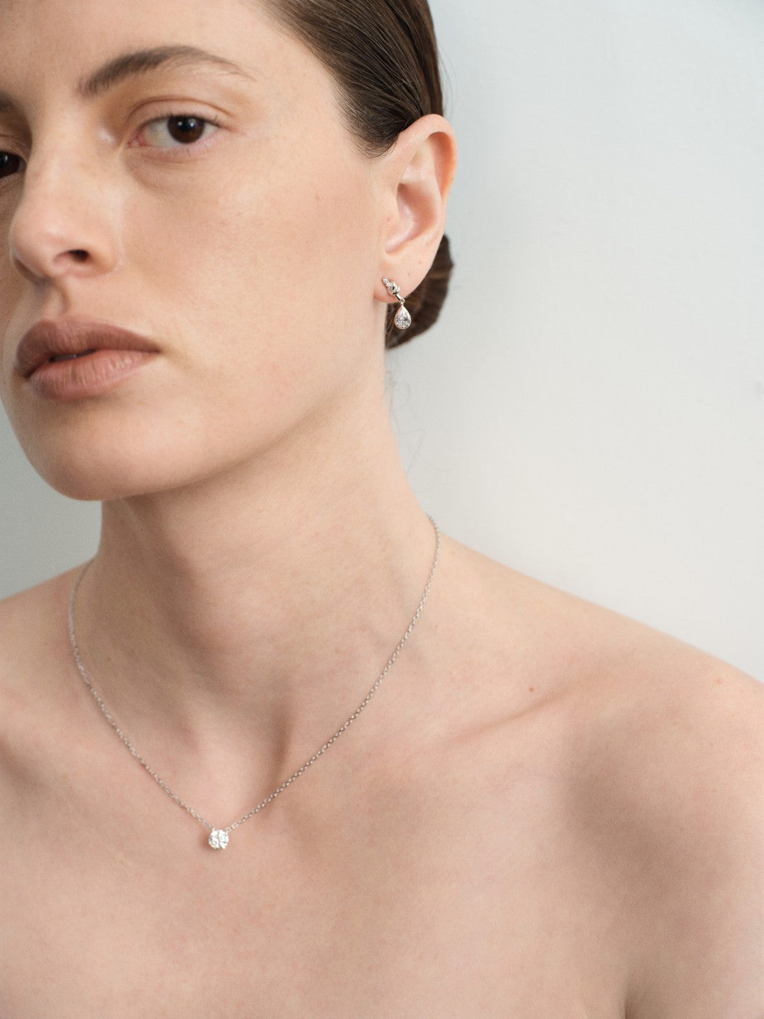 Lab-grown Diamond Knot & Glow Earrings-Silver GEMBEA JEWELRY