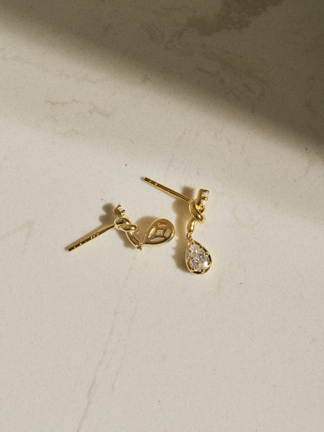 Lab-grown Diamond Knot & Glow Earrings GEMBEA JEWELRY