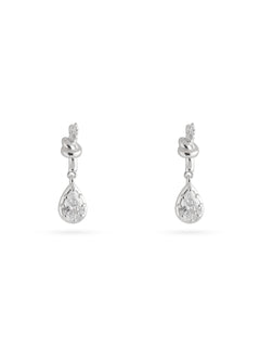 Lab-grown Diamond Knot & Glow Earrings-Silver GEMBEA JEWELRY